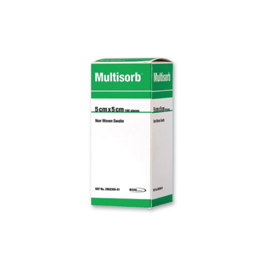 MULTISORB NON WOVEN SWAB 5X5CM  100'S