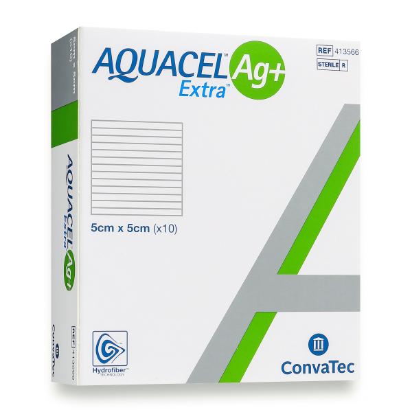 AQUACEL AG+ EXTRA 5X5CM HYDROFIBER (10)