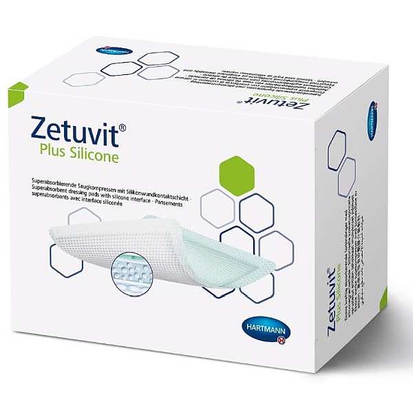 ZETUVIT PLUS SILICONE DRESSING 12.5X12.5CM(10)