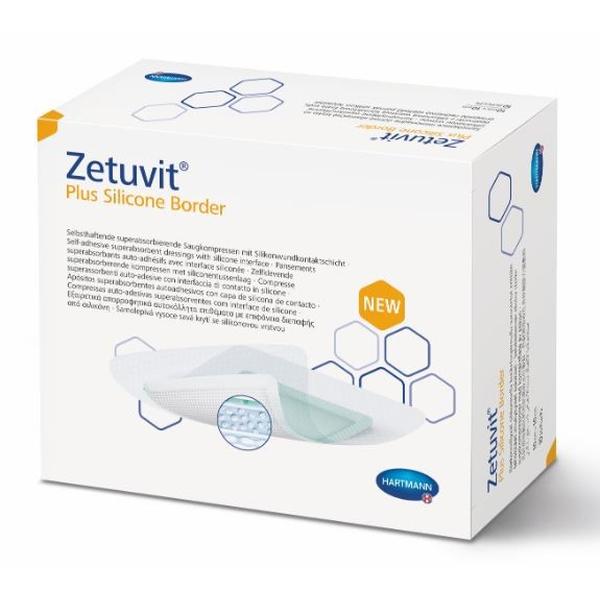 ZETUVIT PLUS SILICONE BORDER 12.5X12.5CM (10)