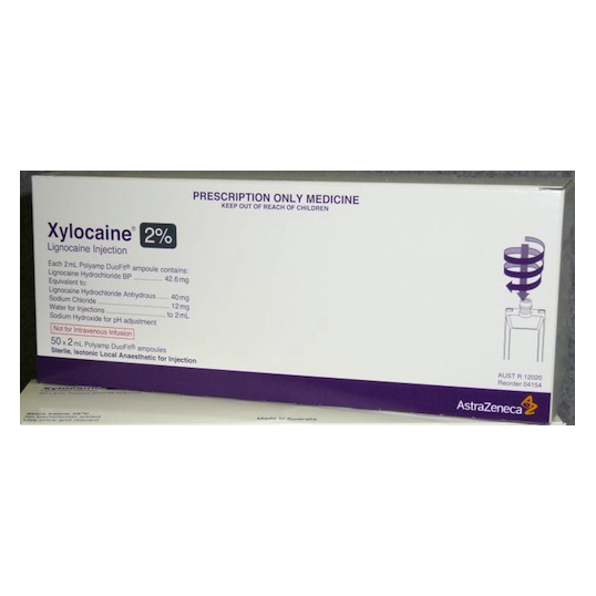 XYLOCAINE 2.0% PLAIN 50X2ML POLYAMP