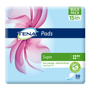 TENA PADS SUPER 860ML DISPOSABLE (30PKX6)