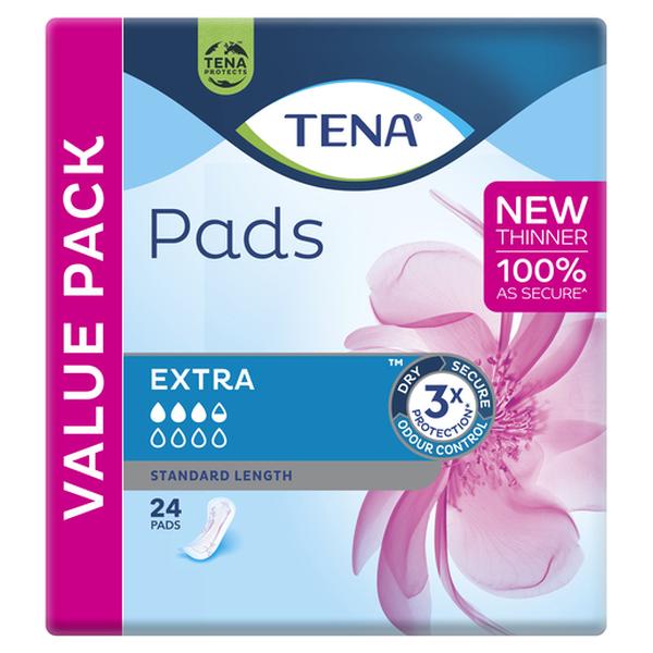 TENA PADS EXTRA STANDARD LENGTH (PK 24/12 CT)