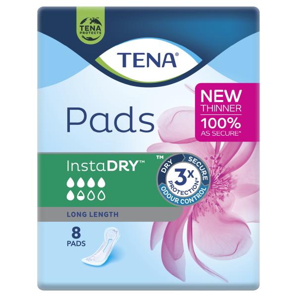 TENA PADS INSTADRY LONG LENGTH (8/PKX6)