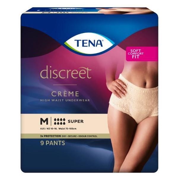 TENA WOMEN DISCREET MED PANTS SUPER CREME (9X2)