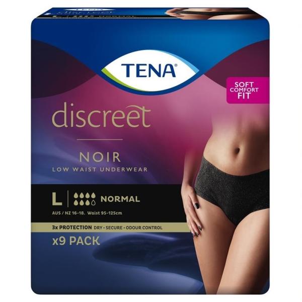 TENA WOMEN DISCREET LGE PANTS NORMAL NOIR (9X3)