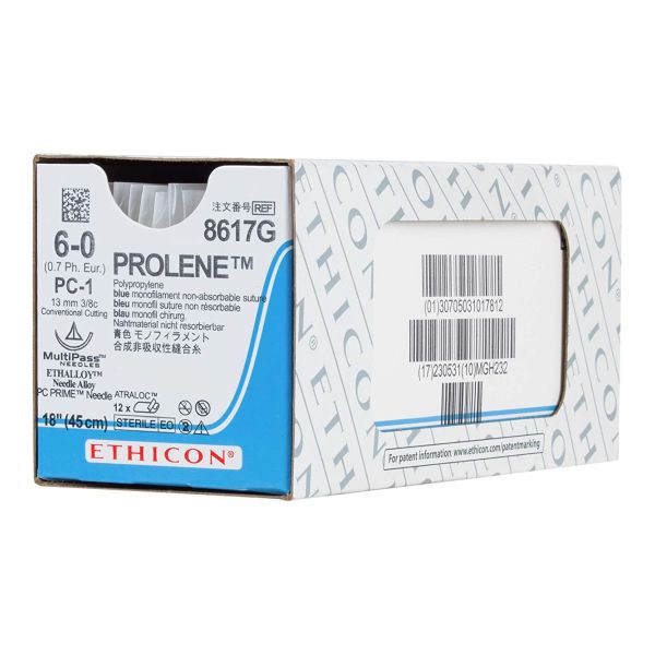 SUTURE POLYPROPYLENE 6/0 ETHICON 13MM PROLENE 12s