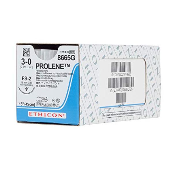 SUTURE POLYPROPYLENE 3/0 ETHICON 19MM PROLENE 12s