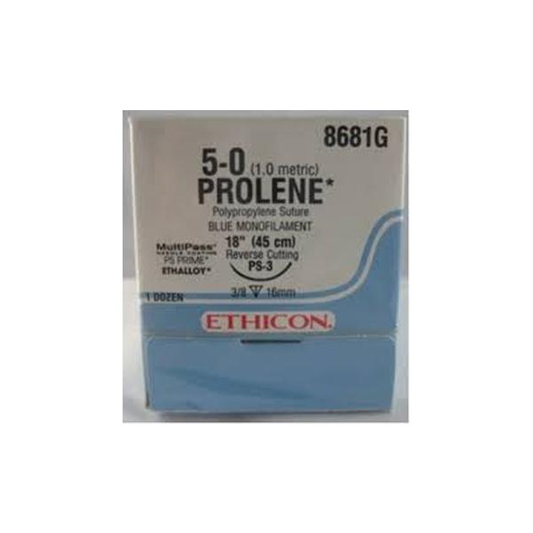 SUTURE POLYPROPYLENE 5/0 ETHICON 16MM PROLENE 12s