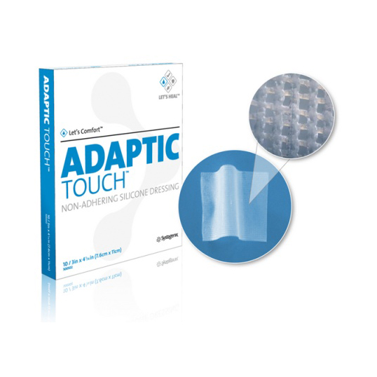 ADAPTIC TOUCH SILICON DRESSING 5.6X7.6CM (10)