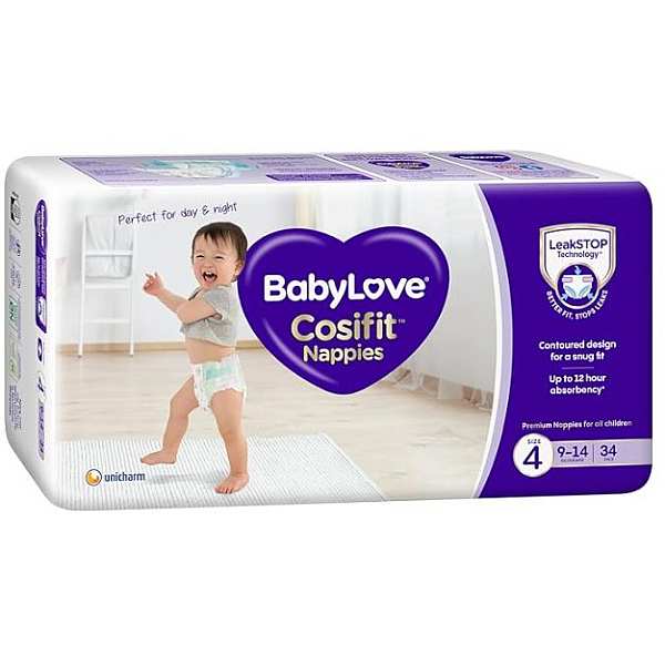 BABYLOVE COSIFIT NAPPIES TODDLER SIZE 4 (34X3)