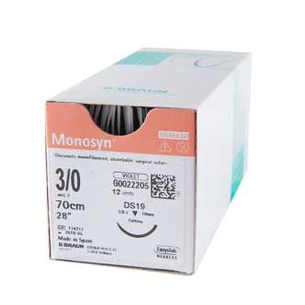 SUTURE MONOSYN 4/0 19MM 45CM ABSORBABLE (36)