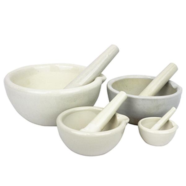 MORTAR AND PESTLE 100ML 100MM DIAMETER PORCELAIN