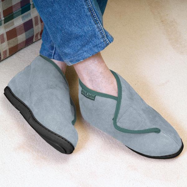 SHEEPSKIN BOOTS WRAP SLIPPER DARK GREEN SMALL