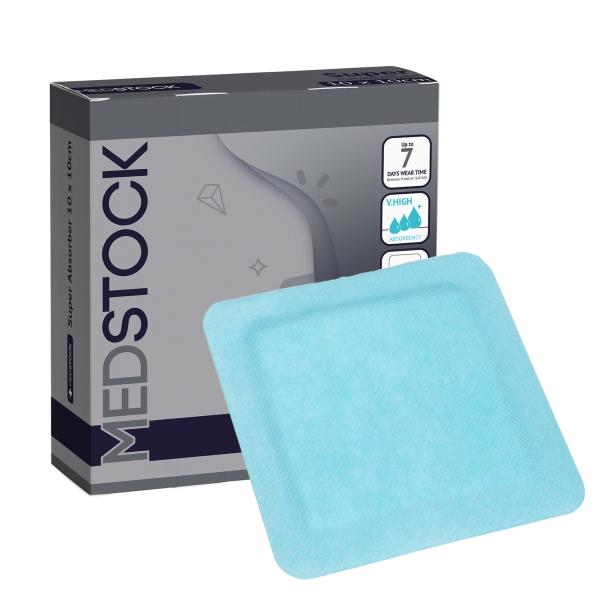 SUPER ABSORBER MEDSTOCK DRESSING 10X10CM (10)