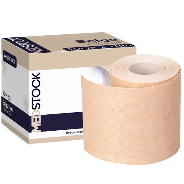 FIXER FABRIC MEDSTOCK ADHES. BEIGE 10CM X 10M    