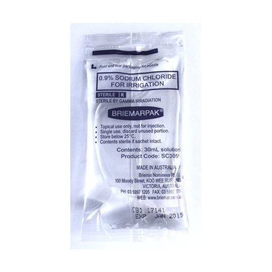 SODIUM CHLORIDE 0.9% IRRIG. 30ML SACHET (75)