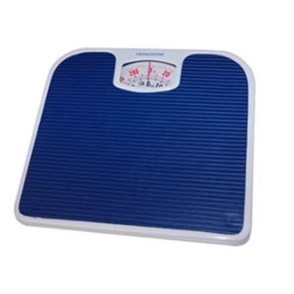 SCALE MECHANICAL WHITE W/ BLUE FOOT MAT 130KG