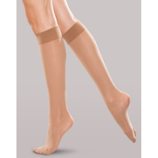 THERAFIRM STOCKINGS CALF 15-20MMHG SMALL SAND