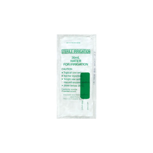 WATER STERILE SACHETS 30ML (75) SINGLE USE