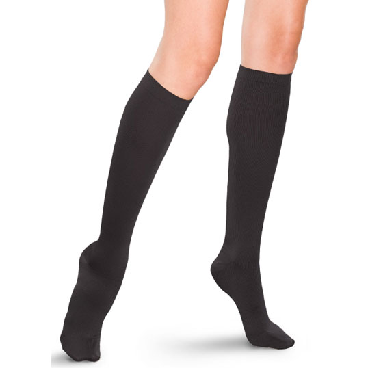 THERAFIRM WOMENS SOCKS 15-20MMHG LARGE BLACK