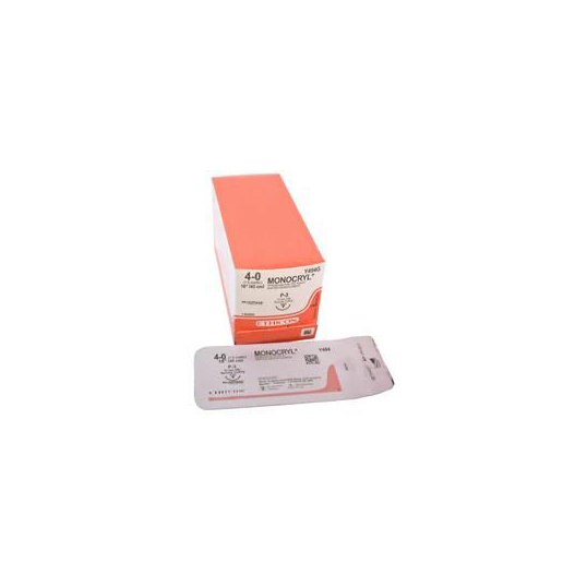 SUTURE MONOCRYL 4/0 16MM 45CM 3/8 CONV. CUT (12)